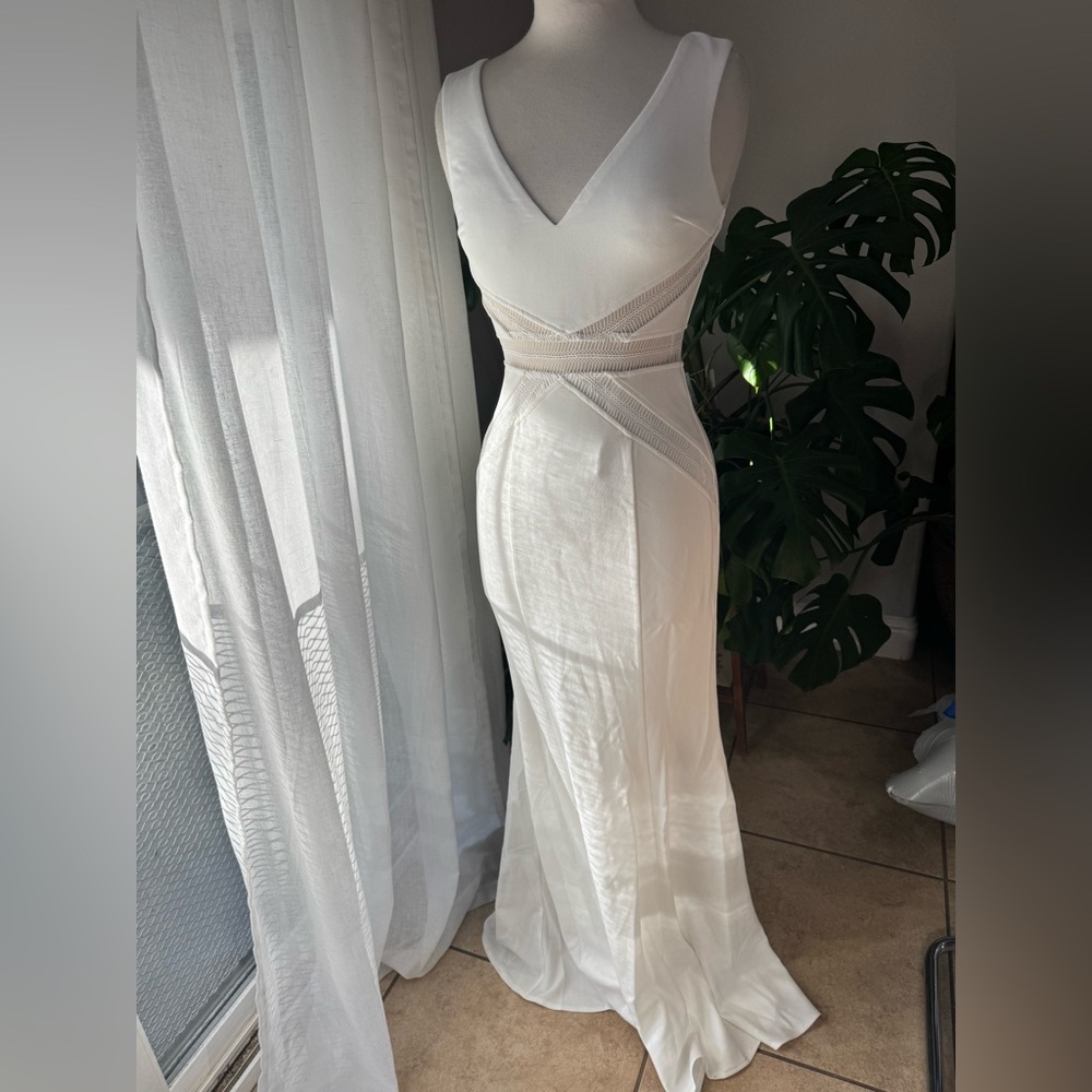 Lulus White Crochet-Waist‎ Sleeveless Maxi Dress XS NWT